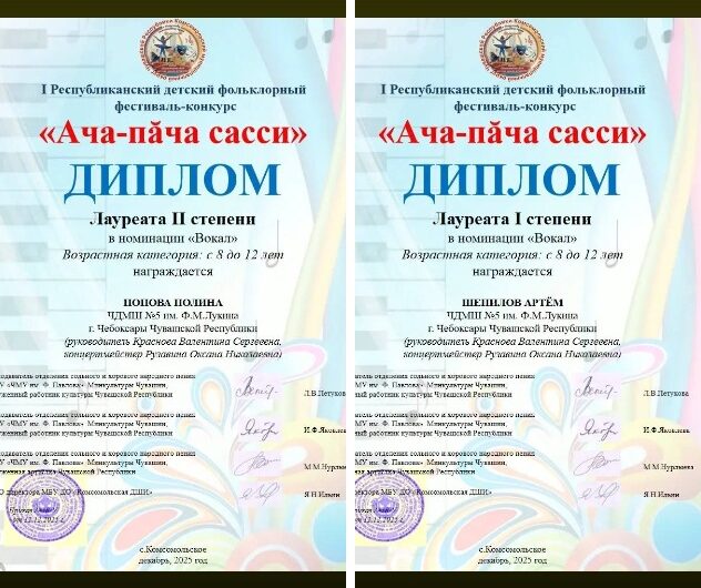 Ученики ЧДМШ 5 им. Ф.М.Лукина — лауреаты Республиканского конкурса.
